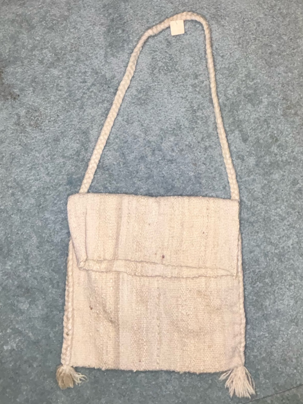 Leribe Craft Lesotho Mohair Wool Crossbody Bag Handmade Boho Ivory Purse